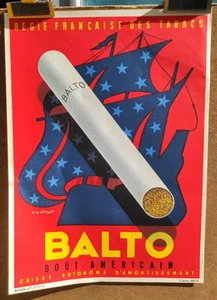Affiche originale 1950 Cigarette BALTO par Guy Georget création Seita /RS26 - Imagen 1 de 3
