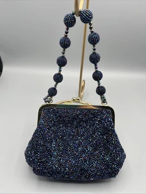 Vintage La Regale Vibrant Blue Glass Beaded Evening Bag/Purse - EUC Stunning! - Image 1 of 4