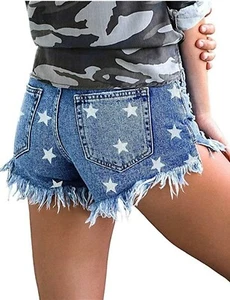 Cut Off Women's Denim Shorts - Picture 1 of 2