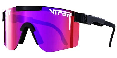 Pit Viper The Mud Slinger Single Wide Black Shield Sunglasses w/ Mirrored Lens - Image 1 of 3