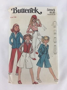 Butterick Muster 5893 Mädchen Weste Jacke Culotte & Hose Gr. 14 190419JEG/PB - Bild 1 von 3