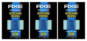 (3 Ct) AXE Refreshing Phoenix Body Hair And Face Bar Soap 4.50 oz Bars