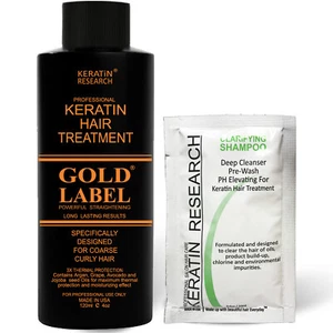 Keratin Research Gold Label Keratin Hair Blowout Treatment 120ml Curly Coarse - Picture 1 of 10