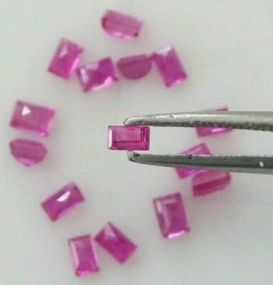 Baguette Rubí Natural 2.5x2mm y 3x2mm Piedras Preciosas Sueltas Facetadas Calidad AA Foto 1 de 4