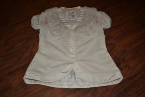 E1- Gemma Kahng 100% Silk Button Down Short Sleeve Jacket - Picture 1 of 4