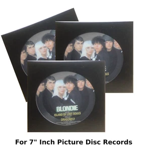 25 7" Inch Single 45 Black Cardboard Picture Disc Record Sleeves with Poly Inner - Bild 1 von 8