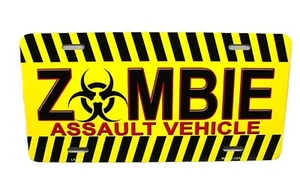ZOMBIE ASSAULT VEHICLE METAL CAR NOVELTY LICENSE PLATE AUTO TAG - Picture 1 of 15