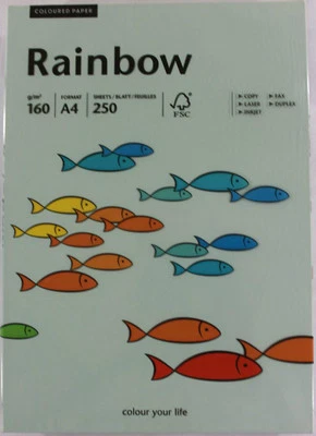 250 Blatt Rainbow farbiges Kopierpapier A4 160g Hellblau