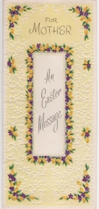 Tarjeta de Pascua vintage de mediados de siglo para flores de madre en relieve Gatto Slenderettes - Imagen 1 de 4