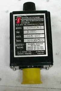 NEW SYRACUSE TER00303 5-SECOND TIMER / RELAY 115VAC - Picture 1 of 2