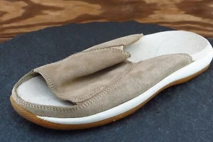 Lands' End Sz 6 M Beige Slide Leather Women Sandals 84841 - Picture 1 of 8