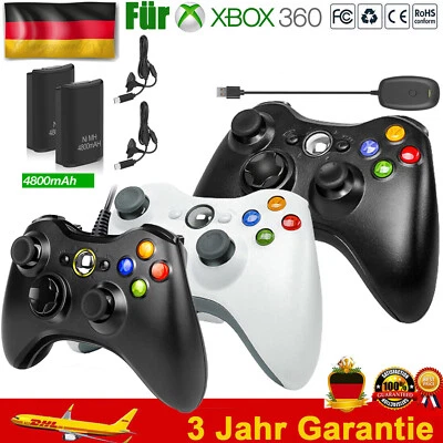 Neu Microsoft Xbox 360 Controller Gamepad Wireless Kabellos PC Windows 11/10/8/7 - Bild 1 von 4