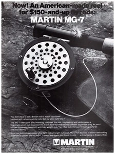 1977 Martin MG-7 Fly Fishing Reel Print Ad Old Fishing Reel Man Cave #0607 - Picture 1 of 2