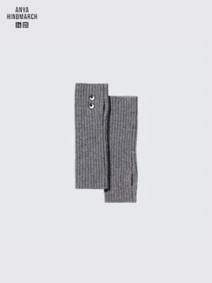 Aquecedores de braço de malha UNIQLO x ANYA HINDMARCH cashmere unissex Japão novo - Imagem 1 de 4