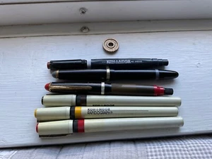 6 Vintage Koh-I-Noor Rapidograph Technical Pens and Point Key - Picture 1 of 10