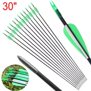 12PCS 30inch Archery Arrows Spine 500 Fiberglass OD 6mm For Compound Recurve bow - Picture 1 of 18