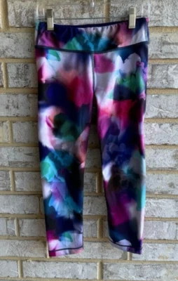 Athleta 印花 Chit 聊天 Capri 紧身裤女孩 L 码 — 第 1/4 张图片