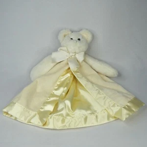 Bearington Baby Cream Light Yellow Plush Bear Lovey Satin Trim Security Blanket - Picture 1 of 10