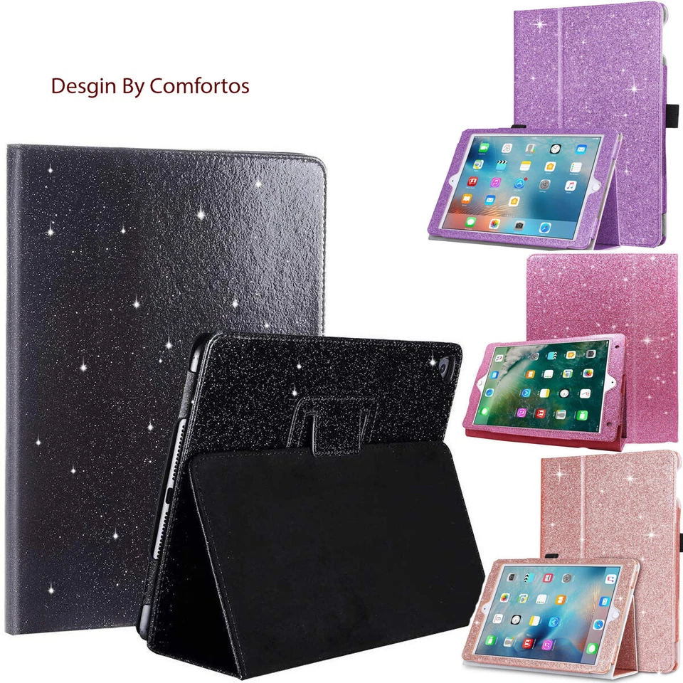 Apple iPad 2nd 3rd 4th  Generation Glitter PU Leather Stand Flip Book Cover case - Image 1 of 1