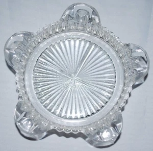 "Cenicero vintage de vidrio transparente de 3,25"" de diámetro" con 5 puertos de cigarrillo tabaco, cigarrillo - Imagen 1 de 3