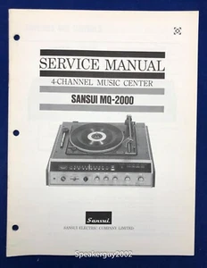 Original Sansui MQ-2000 / Music Center Service Manual - Picture 1 of 1