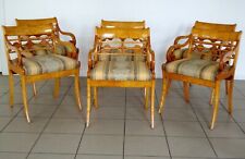 Art Nouveau Chairs in Satin Birch Antique Set of 6 Surface has been polished