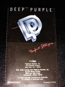 DEEP PURPLE / PERFECT STRANGERS / PLAY TESTED CASSETTE (VG) / INLAY (GOOD) - Picture 1 of 3