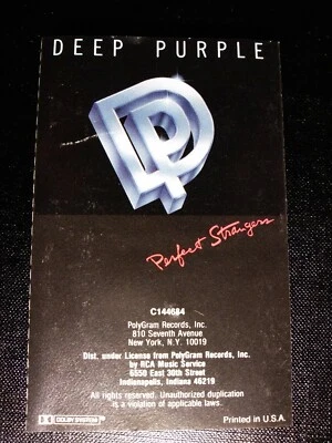 DEEP PURPLE / PERFECT STRANGERS / PLAY TESTED CASSETTE (VG) / INLAY (GOOD) - Image 1 of 3