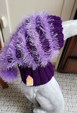 Greyhound,Lurcher,Whippet+ others~Handknitted hat~ purple shades~