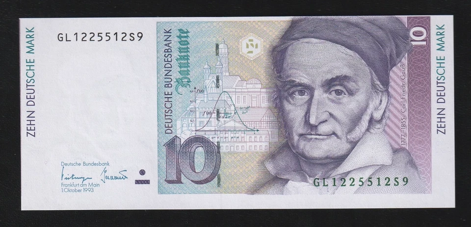 Germany Federal Republic 10 Mark, 1993, P-38cz, UNC, ERROR !!! - Image 1 of 2