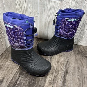 Merrell - Snow Boots - Girls Size 6 - Snow Quest Waterproof Purple Mosaic -40 F - Picture 1 of 10