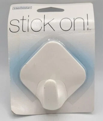 InterDesign 16001 Self Adhesive Wardrobe Hook, White. Factory Sealed New! - Image 1 of 3