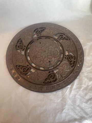 Antique Cast Iron Stove Pipe Round  Register Floor Vent Grate Cover