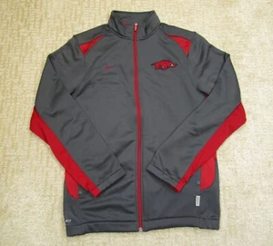 Arkansas Razorbacks Jacket Men Small Gray Nike Track Run Windbreaker Embroidered - Picture 1 of 10