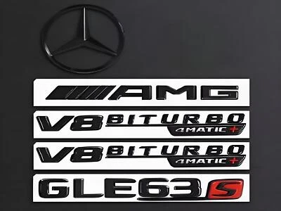 GLE63s AMG V8 BITURBO 4MATIC+ Insignias de guardabarros de maletero emblemas para Benz GLE63S Foto 1 de 4