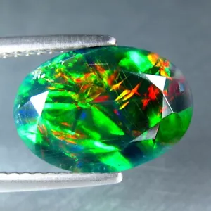 2.07 Ct Eye-catching 3D Multi Color Flash Natural Solid Welo Black Fire Opal - Picture 1 of 3