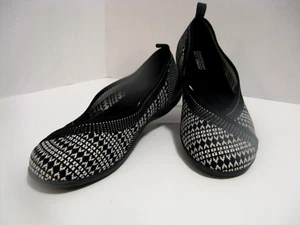 Dearfoams Daily Comfort Flat Black & White Ballet Shoes Size 7 NWOB - Picture 1 of 6