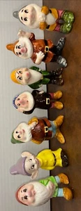 Vintage Snow White & The Seven Dwarfs Porcelain Ceramic Figures Japan Set Of 7 - Picture 1 of 24