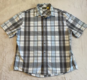 Cabela's Shirt Gray Blue Plaid Lightweight Button Down Men's Size XL - Picture 1 of 7