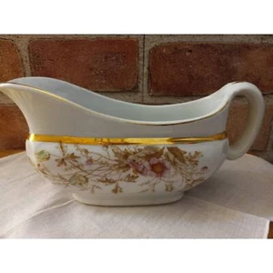 Vintg Royal Ironstone Floral Gravy Boat, Brown Transferware, Cottage Core, Fall - Picture 1 of 9