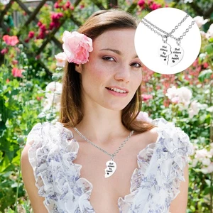 Paar Halskette Fräulein Baby Freundschaftszauber Valentinstag Schmuck - Picture 1 of 11