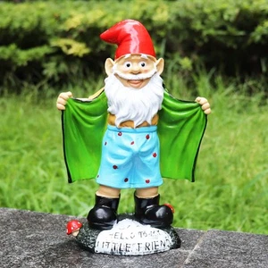 8.3" Garden Gnome Statue Outdoor Polyresin Figurine for Lawn Yard Patio Decor - Picture 1 of 7