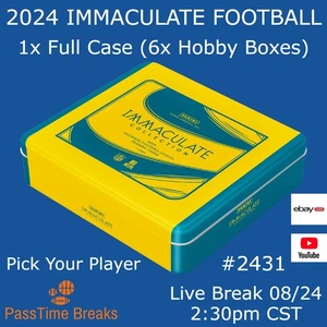 CRAIG MORTON 2024 PANINI IMMACULATE FOOTBALL - 1x Case 6x Hobby Box - BREAK 2431 - Picture 1 of 1