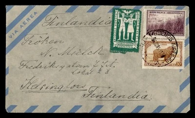 DR WHO 1959 ARGENTINA AIRMAIL BUENOS AIRES TO FINLAND M62455 - image 1 of 2