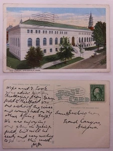 1907 Springfield, MA City Library Postcard - Picture 1 of 1