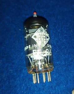 TELEFUNKEN EF86 Silver plates & red tip for Medical & Lab grade Ulm plant German - Picture 1 of 5