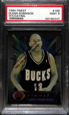 1994 年 FINEST #166 GLENN ROBINSON 带涂层 PSA 9 完好 06190247  — 第 1/3 张图片