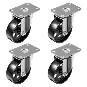 4 Stück große Stahl Lenkrolle Rad Schwerlast 3,5" Rad (3,5" ohne Bremse) - Bild 1 von 9