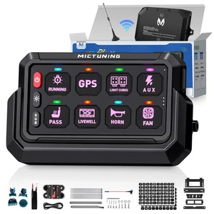 MICTUNING RGB 8 Gang Switch Panel Wireless Control Circuit Relay System, 12V-24V - Picture 1 of 23