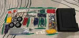 Lot Of K'NEX Black Box Hard KNEX Carrying Case w/ 400+ Pieces Sorted 2 Bags  New - Picture 1 of 5